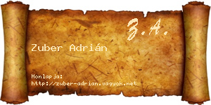 Zuber Adrián névjegykártya